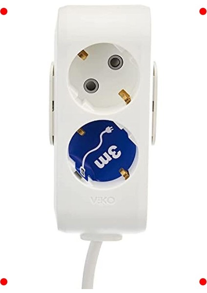 2'li Topraklı 3 Metre Kablolu Uzatma Prizi modelleri