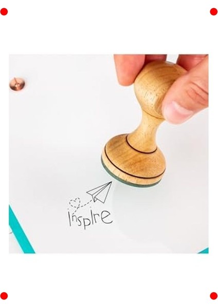 Ilham Mesajlı Ahşap Kaşe Seti - Kitap Mührü Kaşesi