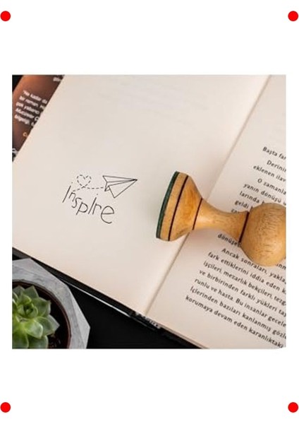 Ilham Mesajlı Ahşap Kaşe Seti - Kitap Mührü Kaşesi fırsatları