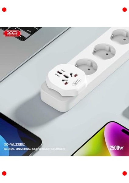 Evrensel Akım Korumalı Seyahat Adaptörü 2500W fırsatları