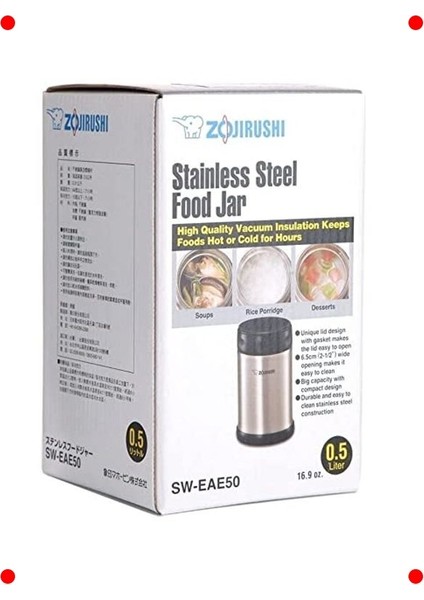 Vakumlu Paslanmaz Çelik Yemek Termosu 0.5l Gümüş indirimleri