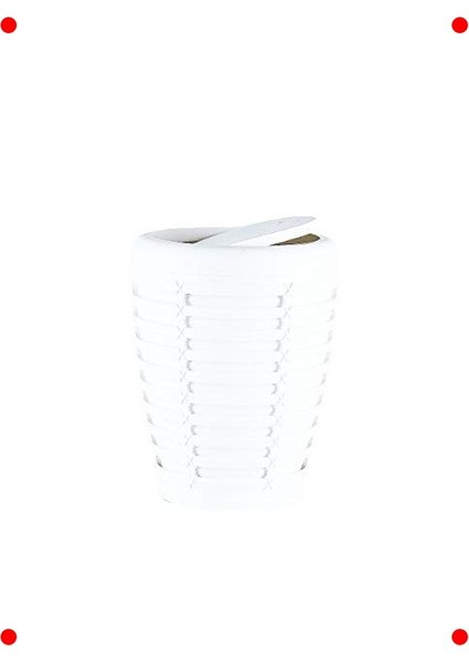 Beyaz Kompakt Banyo/ofis Çöp Kovası