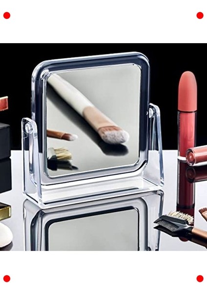 Akrilik Kare Makyaj Aynası - Şık & Pratik Mini Ayna