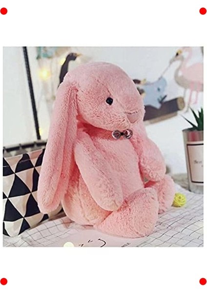 Pembe Papyonlu Uzun Kulak Peluş Tavşan - 65 cm fiyatları