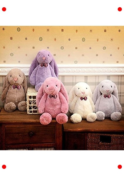 Pembe Papyonlu Uzun Kulak Peluş Tavşan - 65 cm modelleri