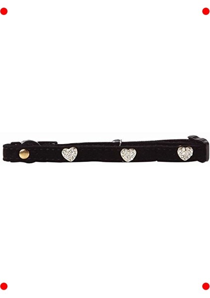 Kalp Taşlı Parlak Kedi Tasması - 30 cm