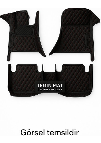 Fiat Fiorino 2017 Sonrası 8d Araca Özel Havuzlu Suni Deri Paspas Siyah Kırmızı (Tam Kaplama, 11 Mm, Kokusuz) fiyatları