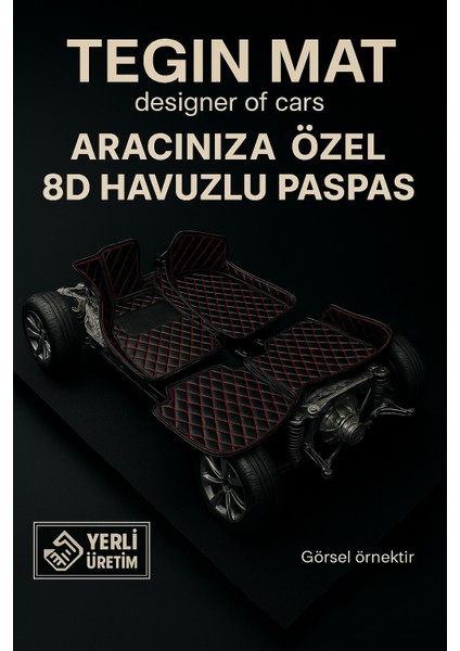 Mg Mg Hs 2020 Sonrası 8d Araca Özel Havuzlu Suni Deri Paspas Siyah Kırmızı (Tam Kaplama, 11 Mm, Kokusuz) indirimleri