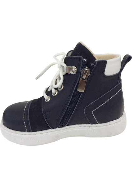 1001 Ridente Lacivert Bebe Erkek Çocuk Bot % 100 Deri Fermuarlı ve Bağcıklı modelleri