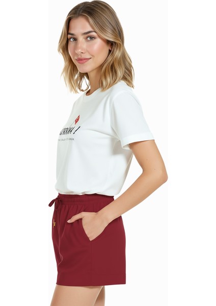 Kadın Beyaz Relaxed Fit %100 Pamuk Tişört – Korkma! Türk Bayrağı Baskılı fiyatları