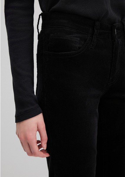 Kadın Molly Siyah Kadife Pantolon 1013682991