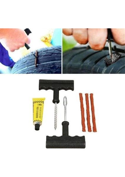 6 Parça Araba Motosiklet Otomobil Bisiklet Lastik Tamir Kiti Araç Bakım Seti ( Lisinya )