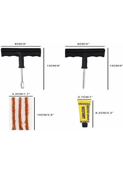 6 Parça Araba Motosiklet Otomobil Bisiklet Lastik Tamir Kiti Araç Bakım Seti ( Lisinya )