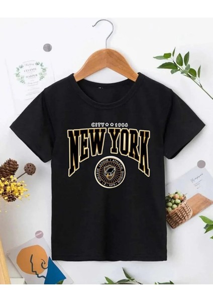 Çocuk Unisex Baskılı T-Shirt - Siyah