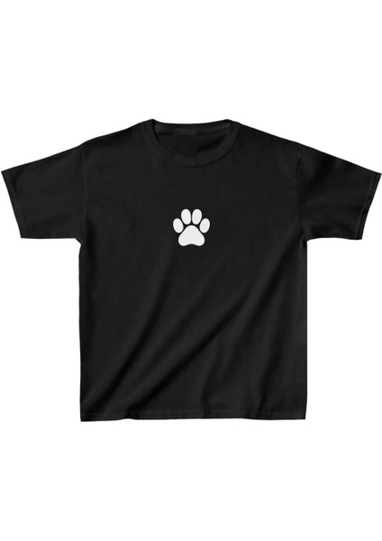 Unisex Çocuk Baskılı T-Shirt - Siyah