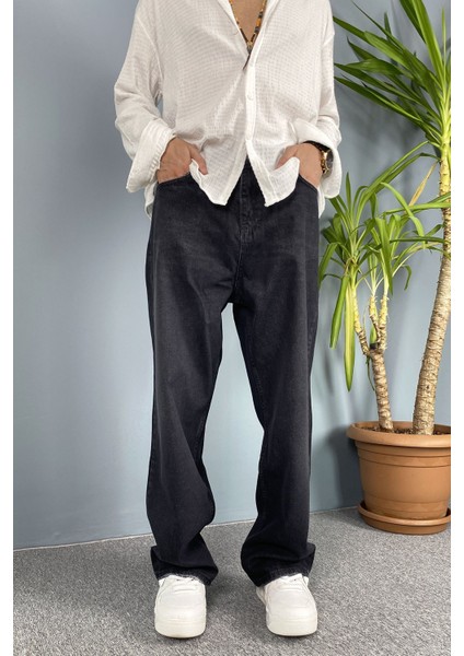 Taşlanmış Baggy Kalıp Jean - Kot Pantolon Siyah-Lacivert modelleri