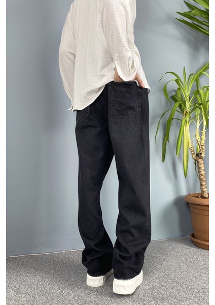 Taşlanmış Baggy Kalıp Jean - Kot Pantolon Siyah-Lacivert indirimleri