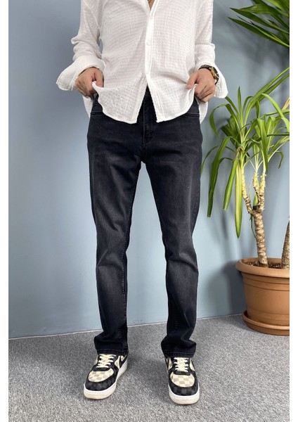 Siyah Taşlanmış Jean - Kot Pantolon Fit Kesim indirimleri