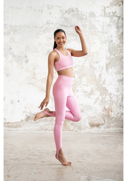 Topukdan Geçmeli Spor Tayt Fitness Ekstra Yüksek Bel