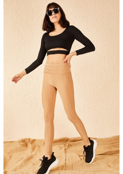 Petekli Tayt Ekstra Yüksek Bel Pamuklu indirimleri