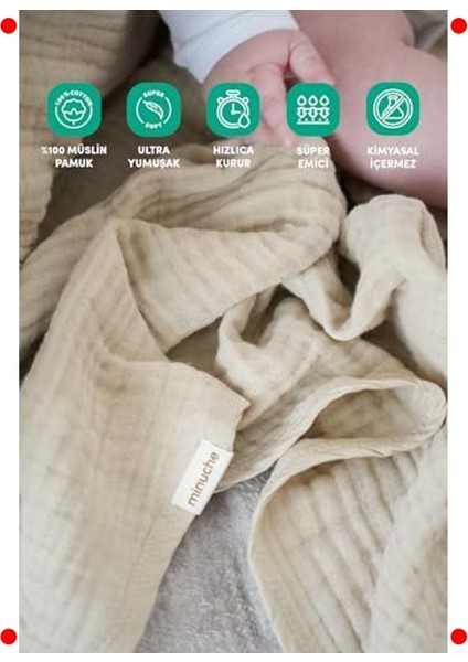 Müslin Bebek Kundak Örtüsü (100% Pamuk, 120X120 Cm) modelleri