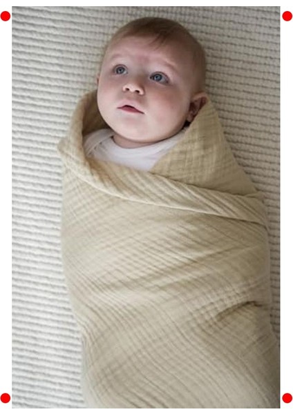 Müslin Bebek Kundak Örtüsü (100% Pamuk, 120X120 Cm) indirimleri