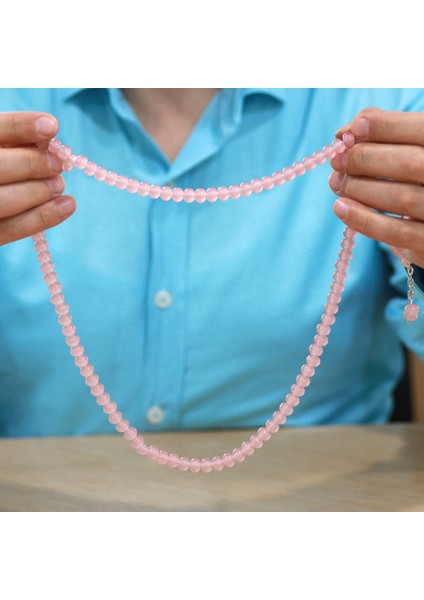 Kararmaz Metal Püsküllü Tekerlek Kesim Pembe Renk 99 Taneli Kedigözü Namaz Tesbihi fırsatları