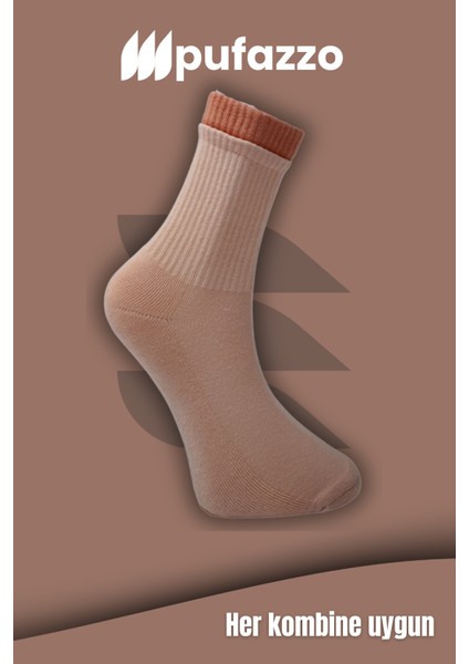 Kadın Spor Çorap 6'lı Set – Çift Lastik | Doğal Pamuk | Havlu Taban | Dikişsiz Çorap