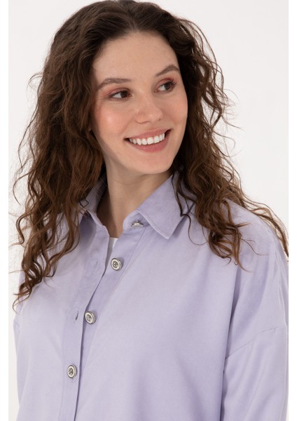 Kadın Lila Gömlek Desenli 50308740-VR245 fiyatları