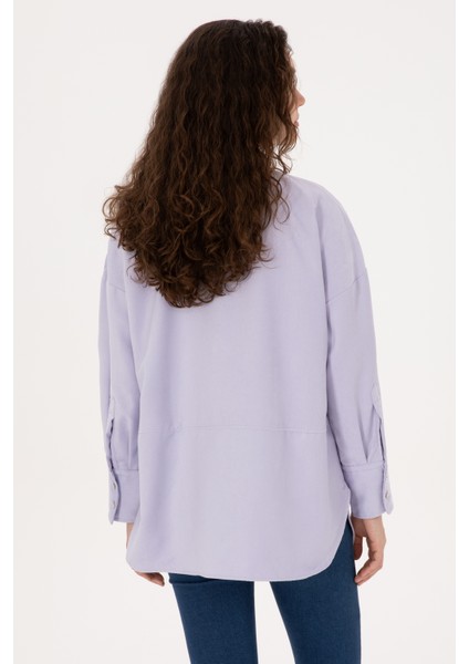 Kadın Lila Gömlek Desenli 50308740-VR245 indirimleri