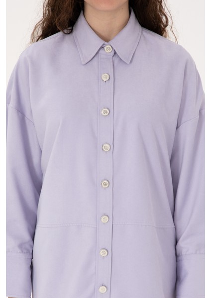 Kadın Lila Gömlek Desenli 50308740-VR245