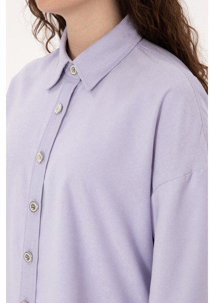 Kadın Lila Gömlek Desenli 50308740-VR245