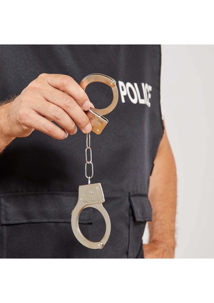 Metal Malzemeden Imal Anahtarlı Oyuncak Polis Si