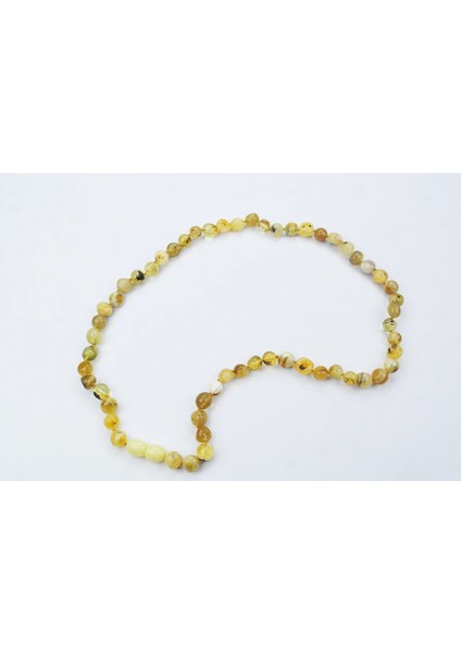 Fosilli Doğal Kesim Damla Kehribar Yetişkin Kolye