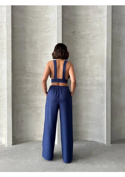 Crop Pantolon Keten Takım S255012 indirimleri