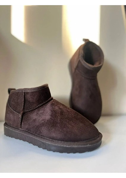 Kadın Süet Içi Kürklü Alçak Taban Bilekte Kısa Kadın Bot&bootie