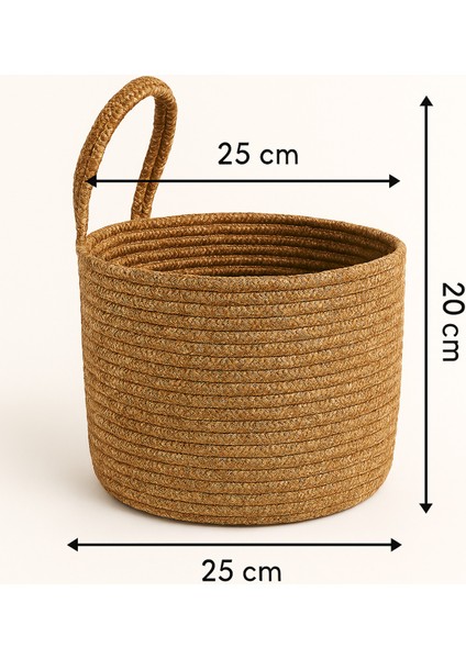 Asep Askılı Halat El Dokuma Banyo Sepeti 25X20CM Duvara Asılabilir Çok Amaçlı Düzenleyici ve Saklama fiyatları