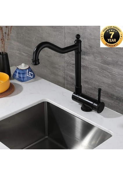 Mutfak Pencere Önü Katlanır Evye Bataryası Rustik Yeni Mat Siyah Renk 7 Yıl Garantili Ithal