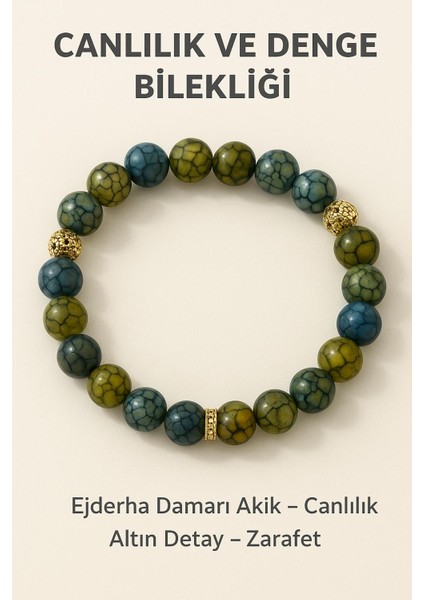 Orijinal Doğal Taş El Yapımı Enerji - Uyum - Denge Sağlayan Bileklik-61