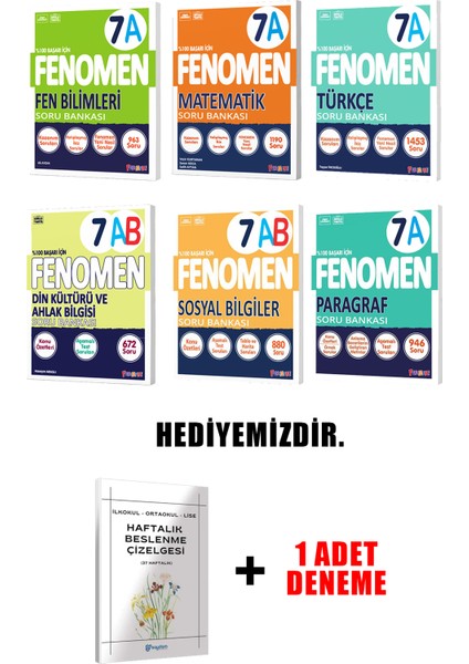 Fenomen Yayınlıcılık 7.sınıf A Grubu 6'li Set (Güncel) modelleri
