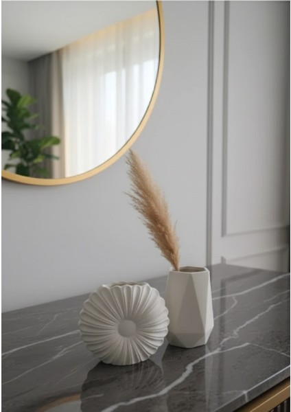 2'li Modern Beyaz Vazo Seti, Dekoratif Ev Aksesuarı, Salon Dekorasyon,dekoratif Obje,11 Cm,el Yapımı fiyatları