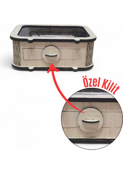 Anıbox - Hatıra Kumbarası - Ahşap Anı Biriktirme Kutusu - Time To Travel