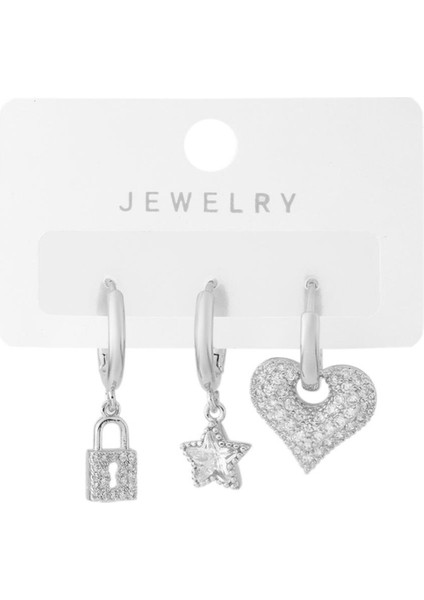 Üçlü Küpe Silver