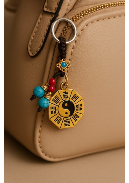 Feng Shui Bagua Anahtarlık | Yin Yang Enerji ve Nazar Koruma Doğal Taşlı Şans Anahtarlığı fiyatları