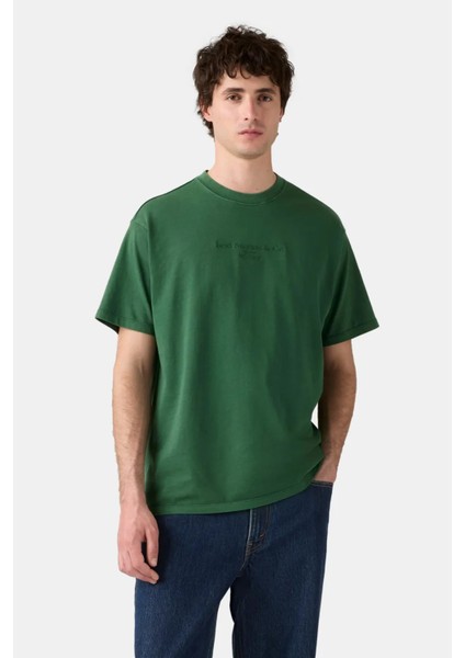 Vintage Erkek Yuvarlak Yaka Yeşil T-Shirt - 87373-0361 fiyatları