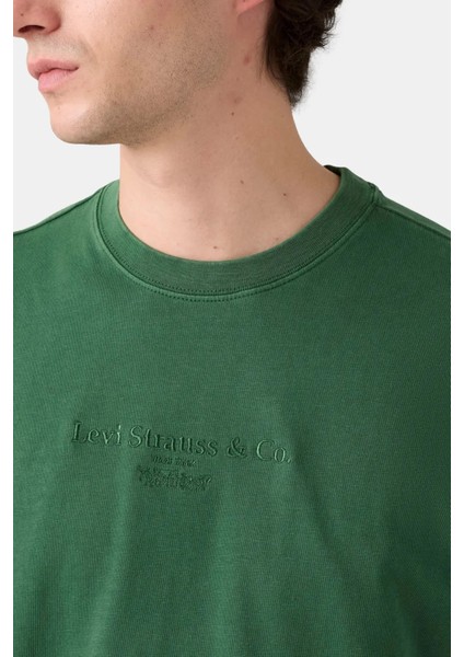 Vintage Erkek Yuvarlak Yaka Yeşil T-Shirt - 87373-0361 modelleri