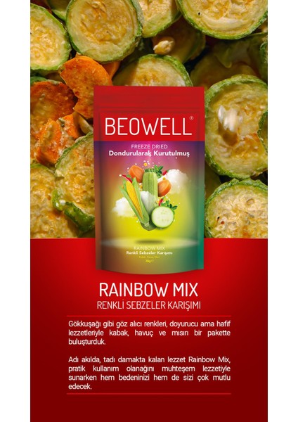 Rainbow Mix – Freeze Dried Dondurularak Kurutulmuş Renkli Sebze fiyatları