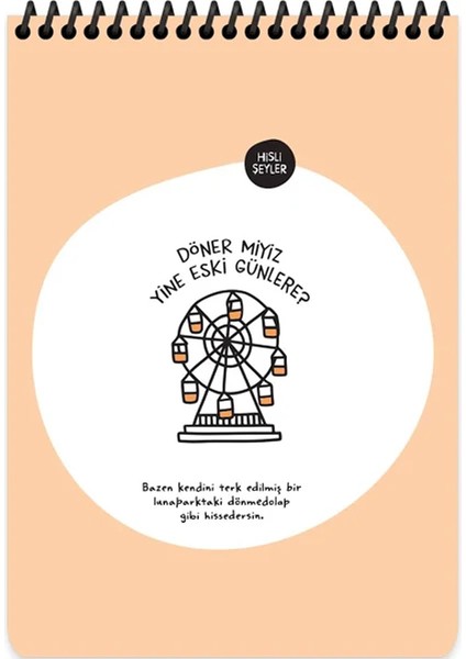 Keskin Color Hisli Şeyler A5 80 Yp Çizgili Üstten Spiralli Karton Kapak Not Defteri - Döner Miyiz Yine Eski Günlere