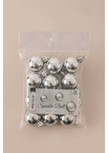 12 Adet Cici Top Yılbaşı Çam Ağacı Süsü Dekor Süsleme Seti 3cm