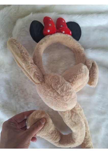 Peluş Tavşan Kulaklı Hareketli Yumuşak Sıcak Tutan Kulaklık